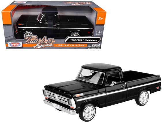 TORMAX
Fuent M pei 3+
1:24 SERIES
Timeless Legends™
DIE-CAST COLLECTION
WARNING: CHOKING HAZARD - Small parts. Not for children under 3 years.
1972 FORD F-100 PICKUP
MOTOR MAX
3+
1:24 SERIES
1972 FORD F-100 PICKUP
DIE-CAST COLLECTION
WARNING: CHOKING HAZARD - Small parts. Not for children under 3 years.