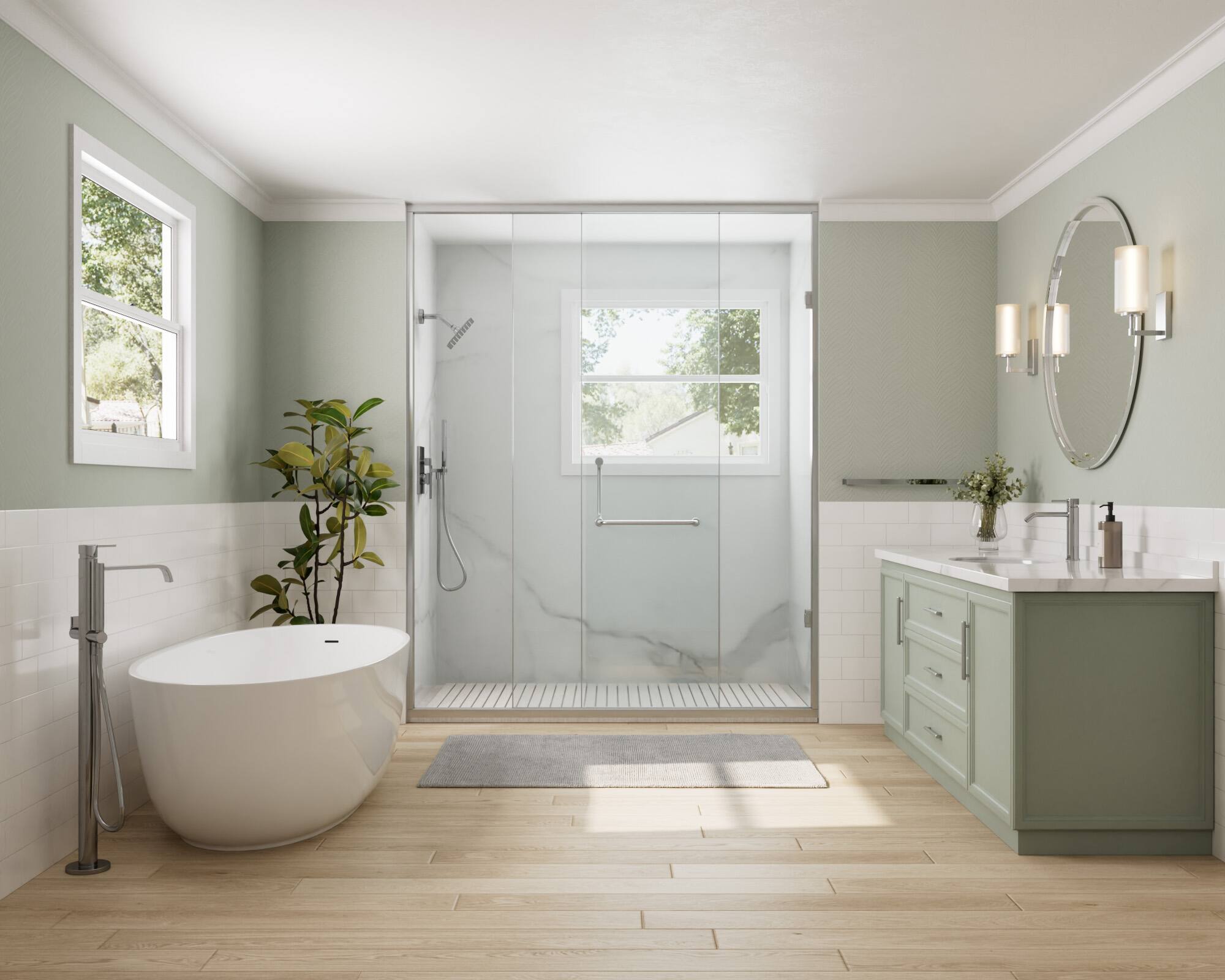 Alt View 5. GRANDJOY - 10" Rain Shower System with Handheld Shower Head and Single Handle Mixer Valve - Polished Chrome.