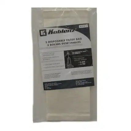 45-015 L Koblenz FILTER BAG 3 DISPOSABLE DESECHABLES 3 BOLSAS RNACEMTIH wit sA0 CLAAN F0a am UNEATS FiTS ROBENE SPRIGHI MODILE U-800 U-900