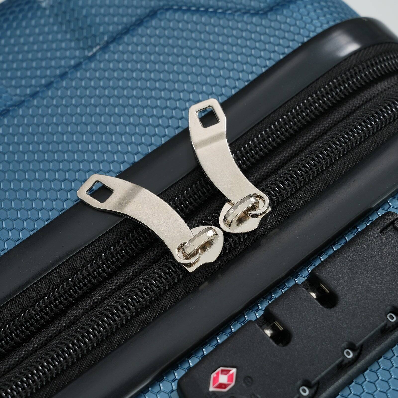 Alt View 4. BreeBe - 24 Inch Hardshell ABS Checked Luggage, Durable Expandable Travel Suitcase with Spinner Wheels, TSA Lock - Blue.