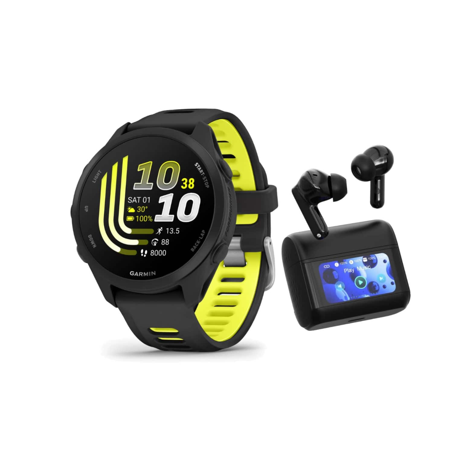 LIGHT UP DOWN  
10 38 START-STOP SAT 01 100% 30 10 13.5 8000 88 BACK-LAP GARMIN  
100% 100% 100% Play Music