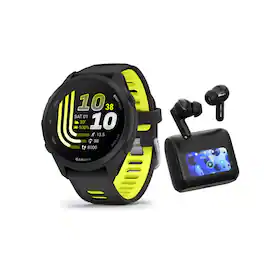 Garmin - Forerunner 170 AMOLED GPS Smartwatch (Black/Yellow) Bundle with Earbuds - Black/Yellow - (2026)