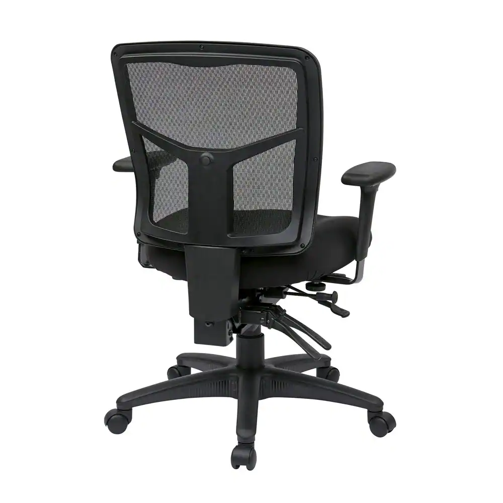 Angle. FurniFact - Ergonomic Mesh Office Chair – Mid-Back Task Chair With Mesh Seat - Brown.