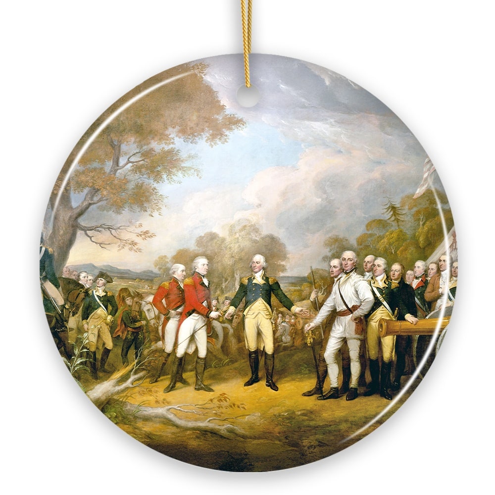 OrnamentallyYou - Surrender of General Burgoyne Christmas Ornament, John Trumbull Vintage Painting - Multi-colored