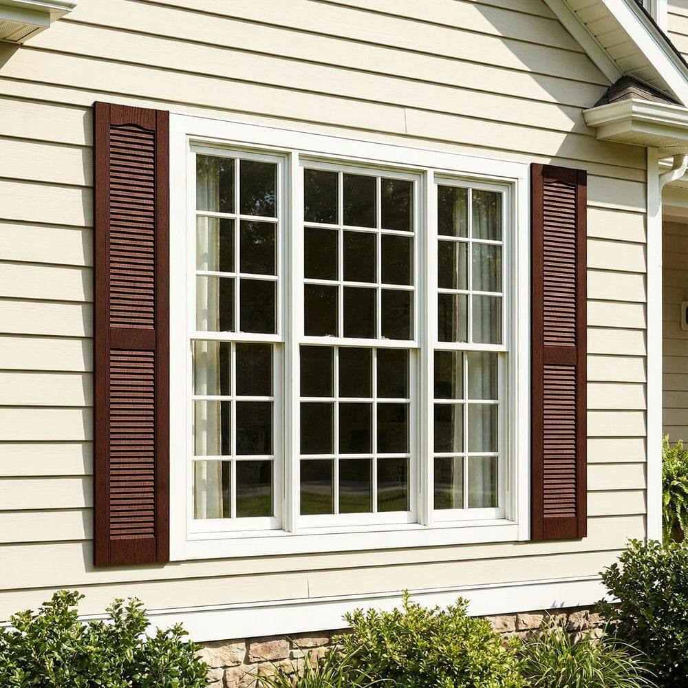 Alt View 6. Kadyn - Decorative Faux Shutters, Sturdy, Hassle-Free Design for Indoor & Outdoor Use, 14"x63", Red - Red.