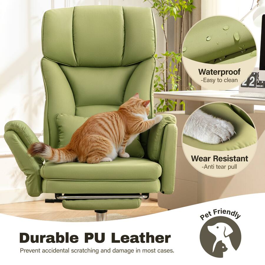 Kerdom KERDOM Ergonomic Big Office Leather Chair with Expandable Arms ...
