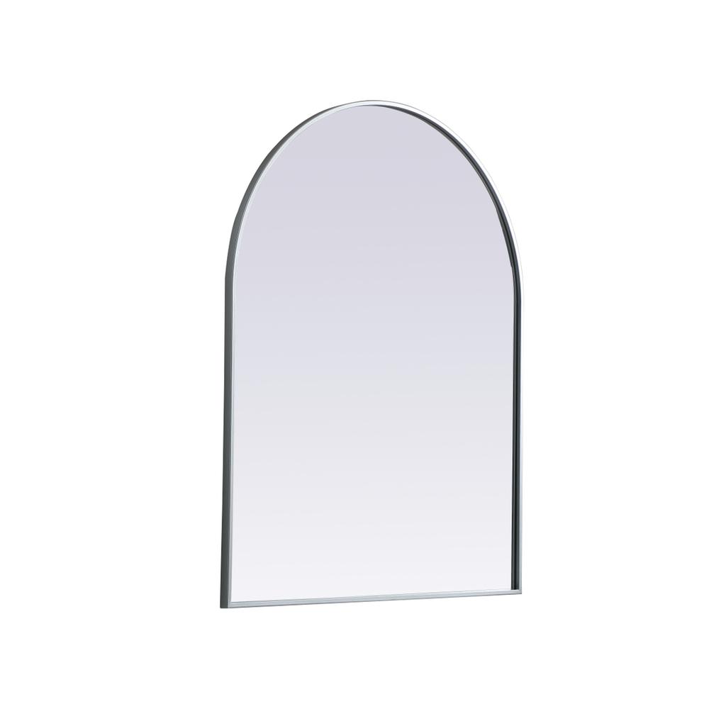 Left. Elegant Decor - Metal Frame Arch Mirror 33x42 Inch in Silver - Silver.