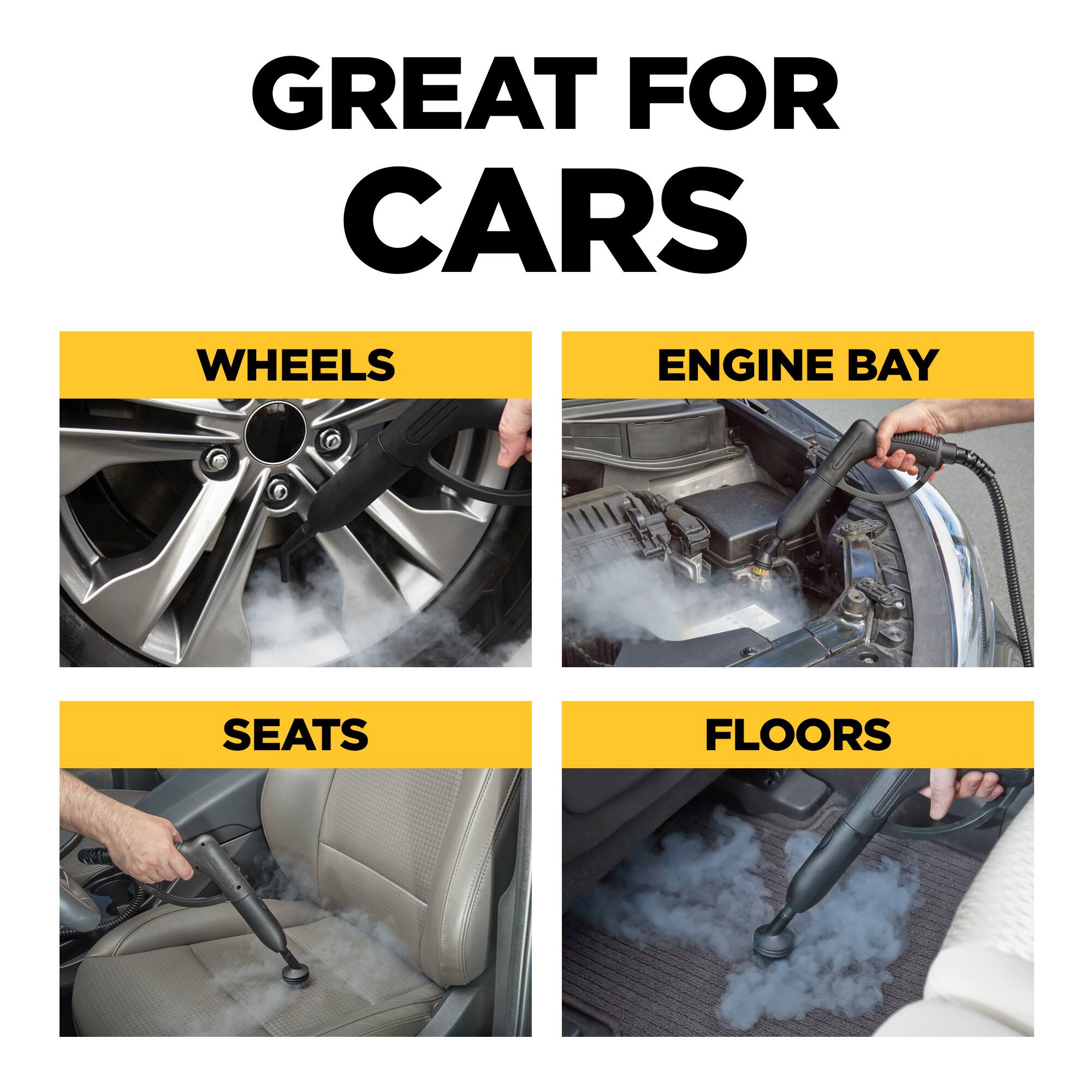 Great for cars: Wheels, Engine Bay, Seats, Floors