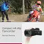The image features a person holding a compact 4K 60p camcorder, which is built for directors. The camcorder is designed to capture high-quality footage and is suitable for various shooting situations. The person is also wearing a helmet, suggesting that they might be involved in an action-packed activity or sport. The image is taken with the LUMIX GH5M2, a camera known for its advanced features and performance.