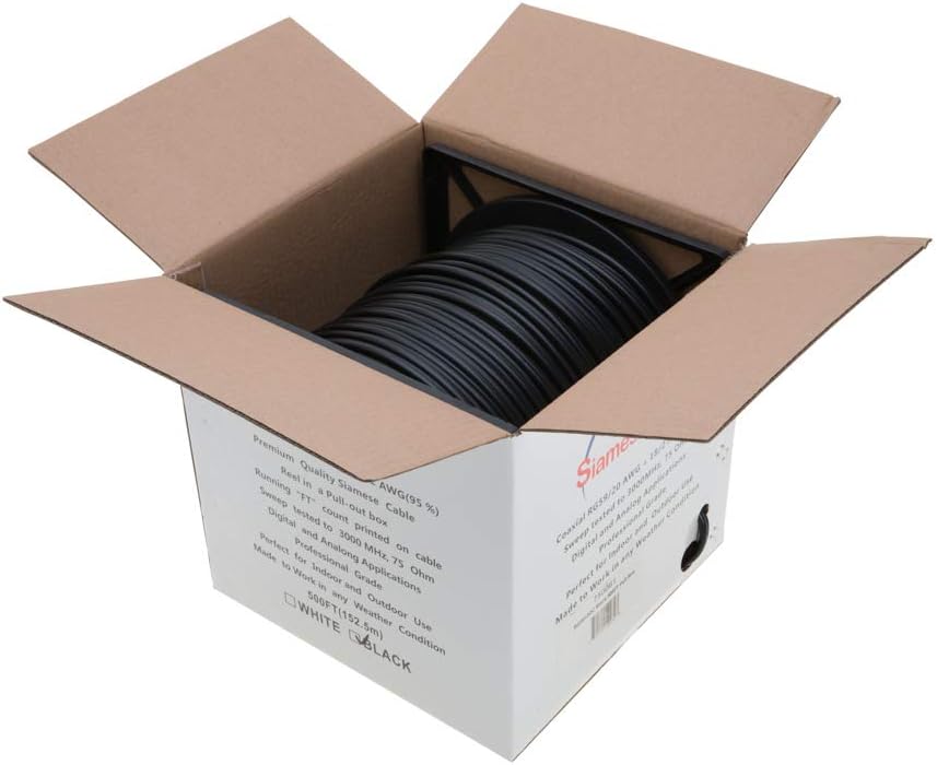 Premium Running Reel Quality in a Siamese AWG(95) Sweep "Pull" Digital Cable. Tested and Made in the USA. 3000 MHz, 75 Ohm, 500FT(152.5m) Weather Outdoor Use. Professional Grade for Indoor and Outdoor Applications.