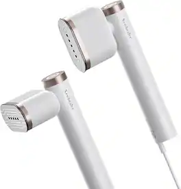 Newbealer - 2-in-1 Portable Garment Steamer & Iron, 15s Heat, 2 Steam Levels, 360° Leak-Proof,Horizontal/Vertical Steaming - Gold