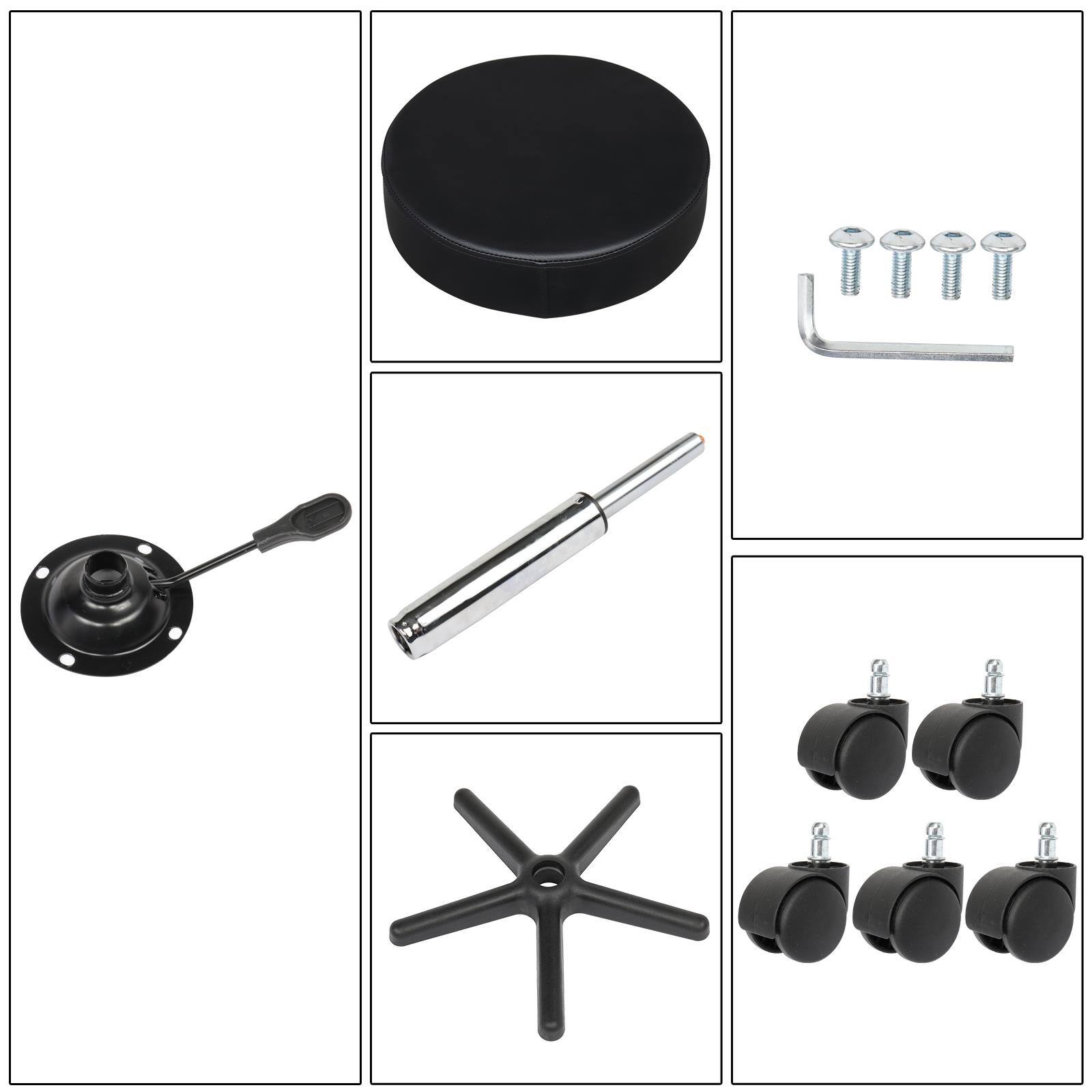 Alt View 8. Winado - Round Rolling Stool Chair Height Adjustable Swivel Work SPA Medical Salon Stool with PU Leather and Height Adjustable - Black.