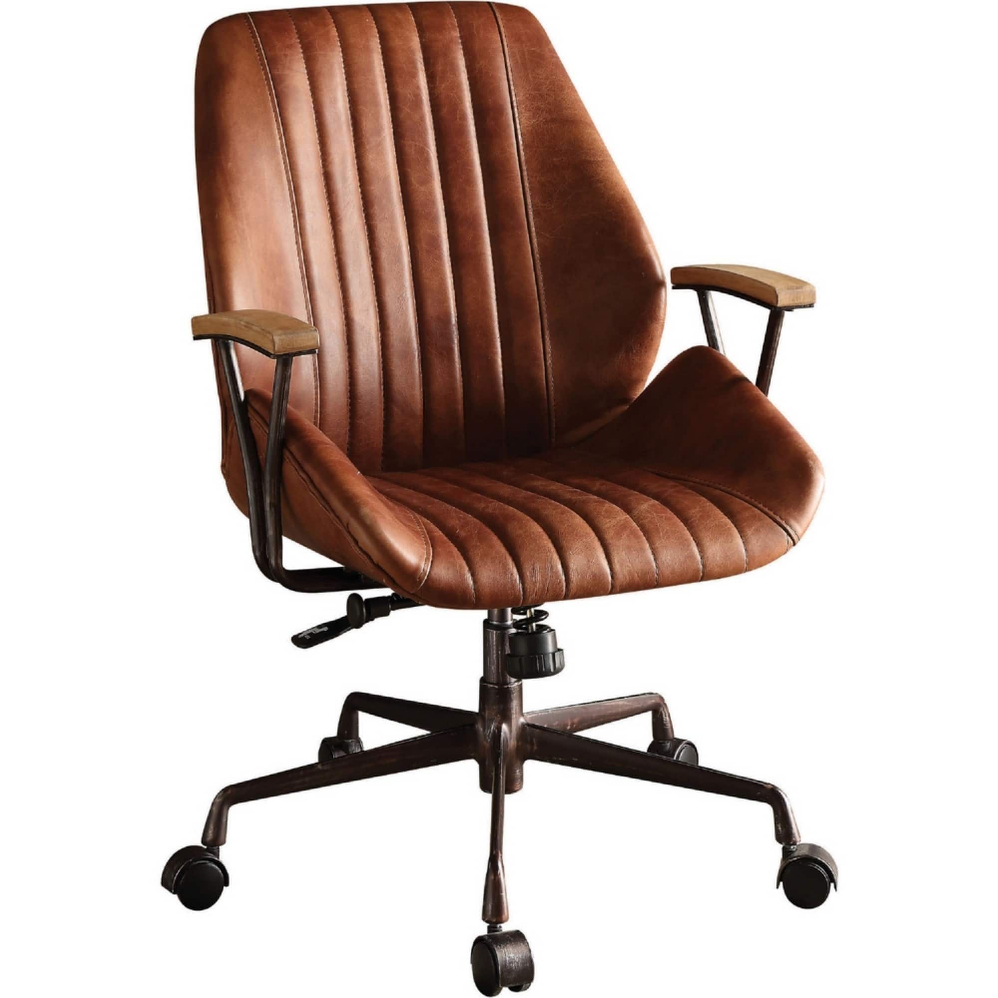 Manhattan Lane - Metal & Leather Executive Office Chair - Brown