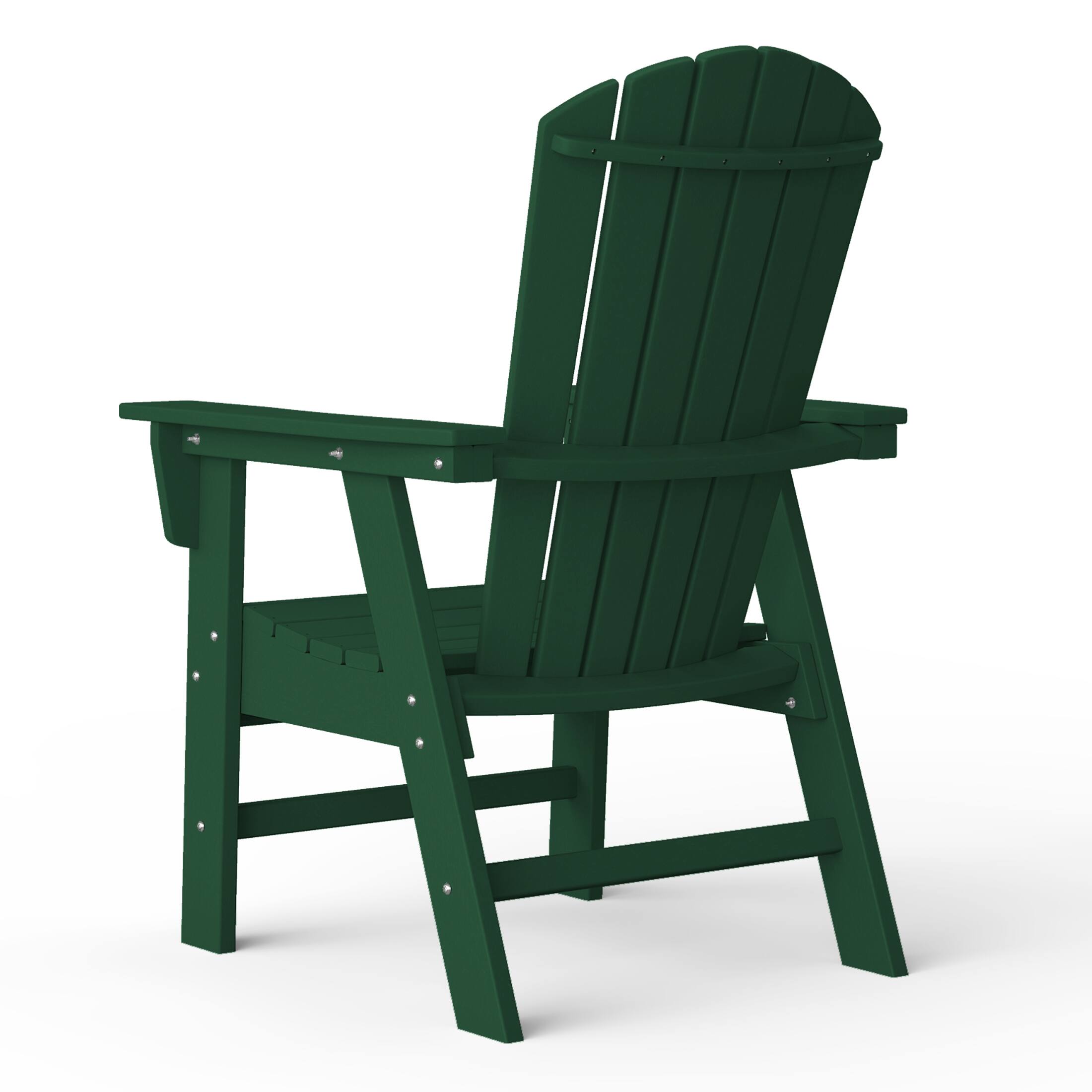 Alt View 2. WestinTrends - WestinTrends Dylan Outdoor Patio Shell-back Adirondack Dining Chair Weather Resistant - Dark Green.