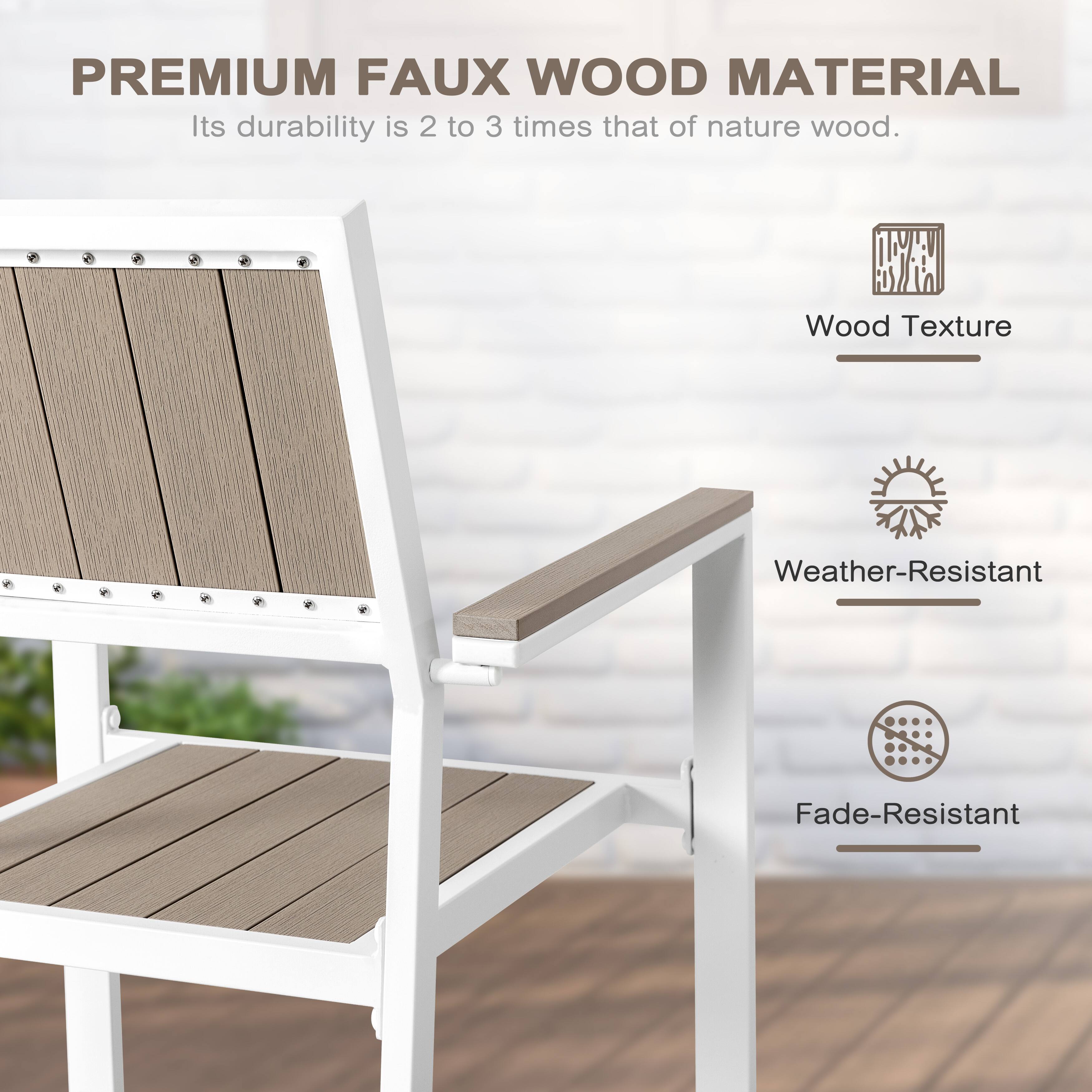 PREMIUM FAUX WOOD MATERIAL  
Its durability is 2 to 3 times that of nature wood.

- Wood Texture
- Weather-Resistant
- Fade-Resistant
