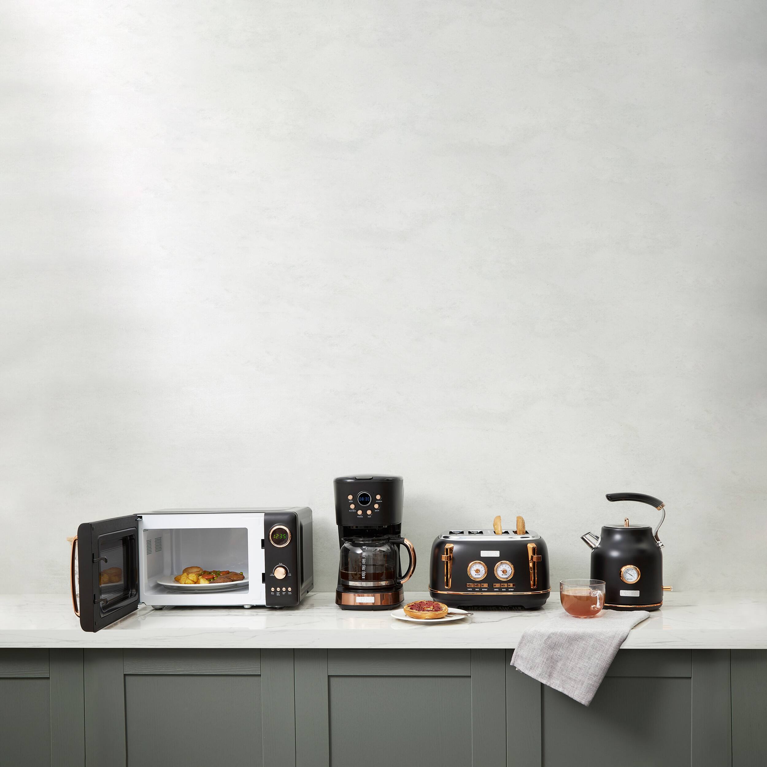 Alt View 15. Haden - Dorset 4-Slice Wide Slot Toaster - Black and Copper.