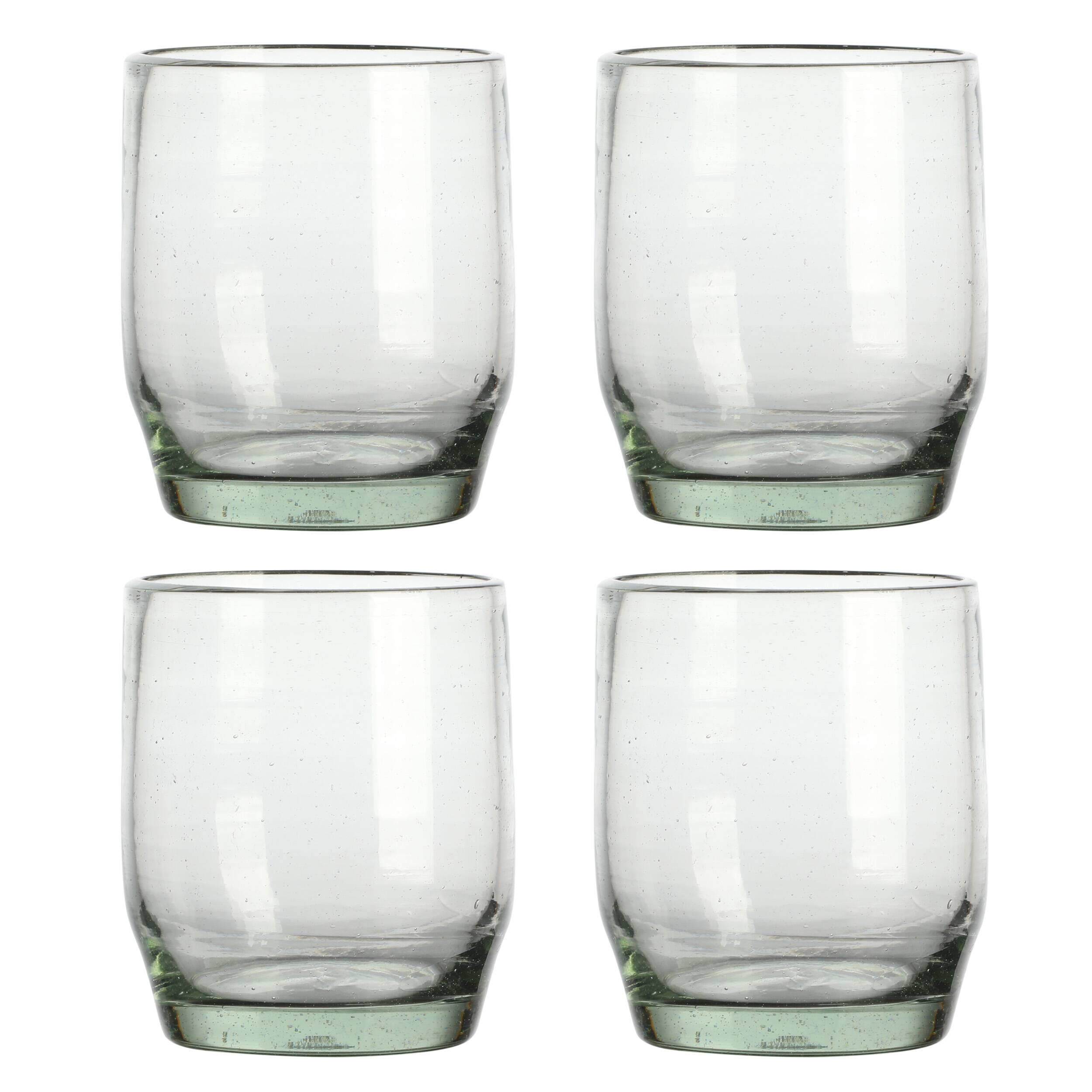 Front. Gibson - Cravings By Chrissy Teigen 4 Piece 8.2 Ounce Clear Glass Spanish Double Old Fashion Set - Clear.