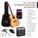 ALL-IN-ONE ACOUSTIC-ELECTRIC GUITAR KIT
- 4 Months Free Lessons
- In-App Digital Tuner
- Guitar
- Carrying Case
- Strap
- Pick Set
- Cleaning Cloth
- 10-Watt Amp
- Extra Strings
- Amp Cable
- Pick Guard
- Capo
- Cable