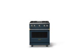 Viking - 30 in. Wide Pro 5 Series 4.0 Cu. Ft. Freestanding Sealed 4 Burner Gas Convection Range - Squall/Brushed Brass - Squall