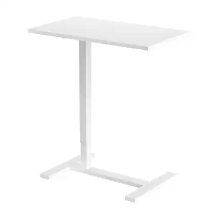 Front. Oumilen - Adjustable Height C-Shaped Standing Desk, White - White.