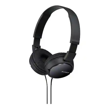 Front. Sony - Sony ZX110 Over-Ear Dynamic Stereo Headphones (Black) - Black.