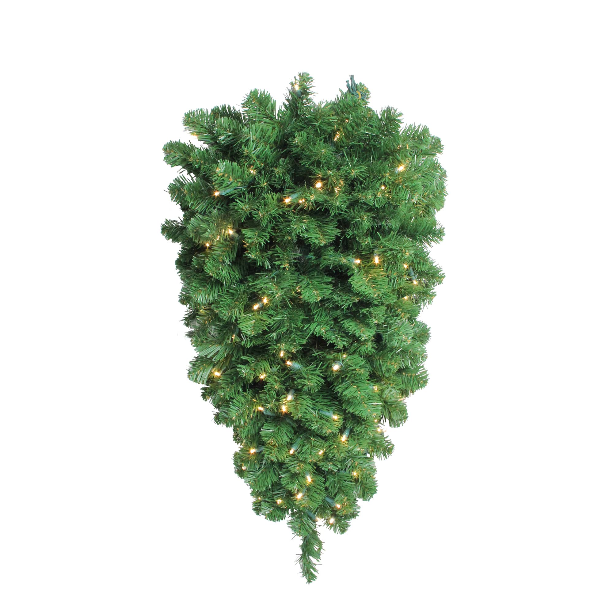 Northlight - Pre-Lit Pine Artificial Christmas Column Swag - 36" - Warm White LED Lights - Green