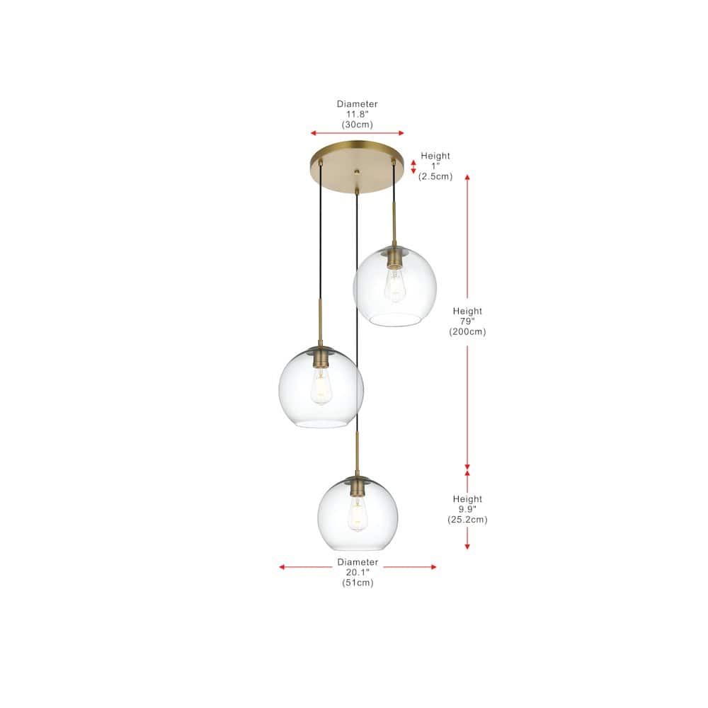 Living District - Baxter 20 Inch Pendant Clear Shade in Satin Gold - Satin Gold And Clear price history on PriceWatchPro