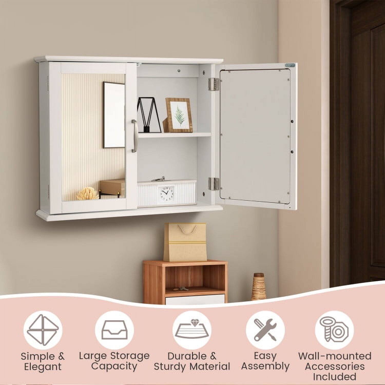 Simple & Elegant  
Large Storage Capacity  
Durable & Sturdy Material  
Easy Assembly  
Wall-mounted Accessories Included