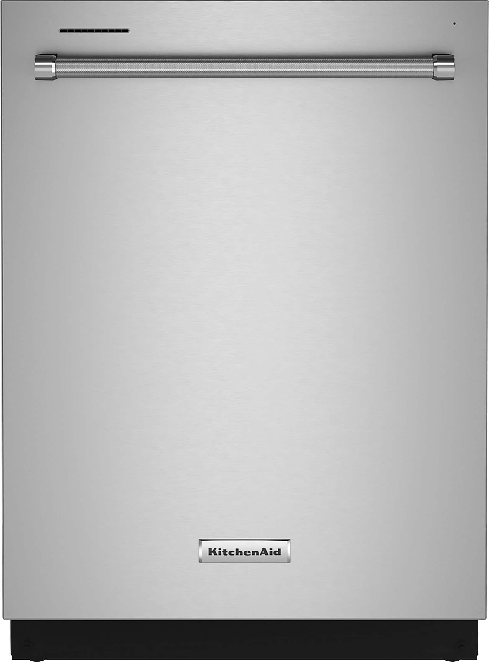 Front. KitchenAid - 24" Top Control Built-In Stainless Steel Tub Dishwasher with 3rd Rack, FreeFlex, 44 dBA - Stainless Steel With PrintShield Finish.
