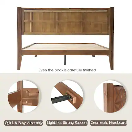 Even the back is carefully finished
Quick & Easy Assembly
Light but Strong Support
Geometric Headboard