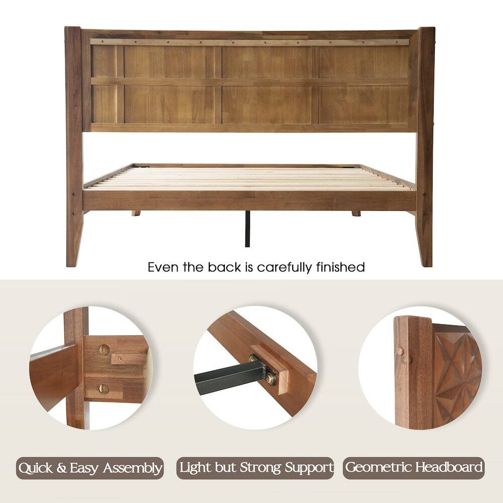 Even the back is carefully finished

Quick & Easy Assembly

Light but Strong Support

Geometric Headboard