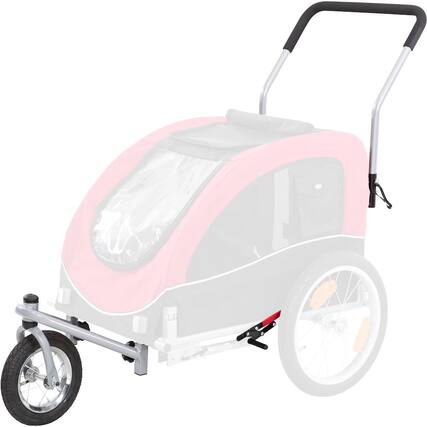 Front. TRIXIE - Conversion Kit for 2-in-1 Bicycle Trailer - Silver/Black.