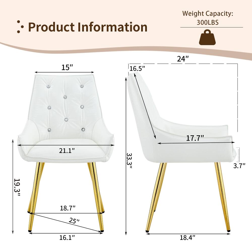 Product Information  
Weight Capacity: 300LBS  
15"  
16.5"  
24"  
17.7"  
19.3"  
21.1"  
18.7"  
25"  
33.3"  
3.7"  
16.1"  
18.4"