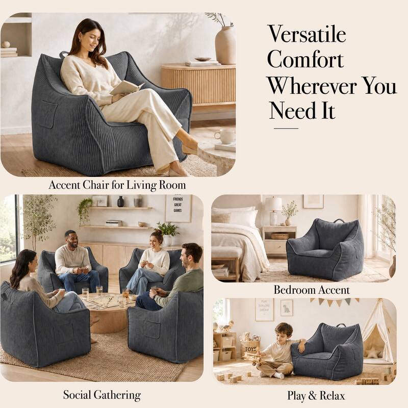 Versatile Comfort Wherever You Need It

Accent Chair for Living Room
Social Gathering

Bedroom Accent
Play & Relax