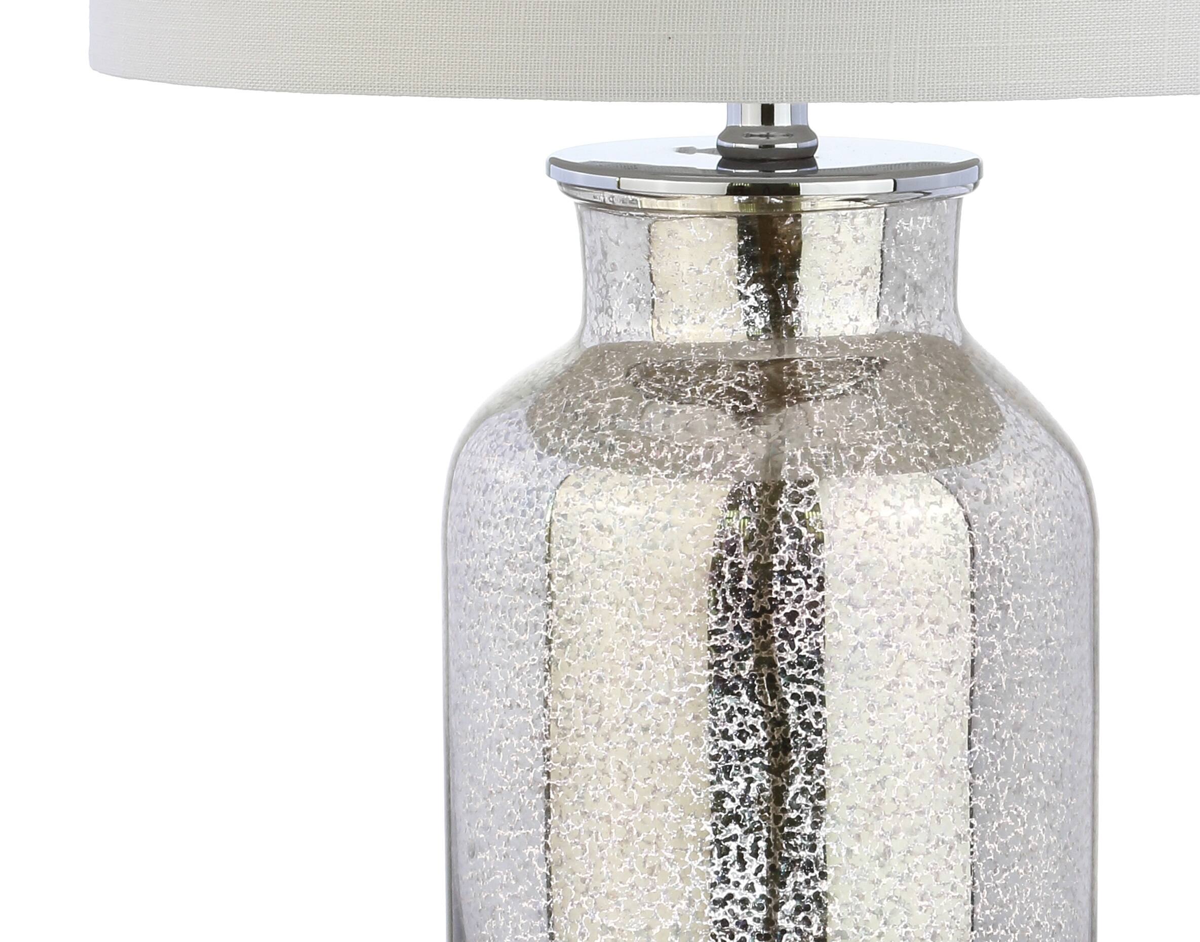 Alt View 6. Jonathan Y - Emilia 24.5" Mercury Glass LED Table Lamp, Mercury Silver - Mercury Silver.