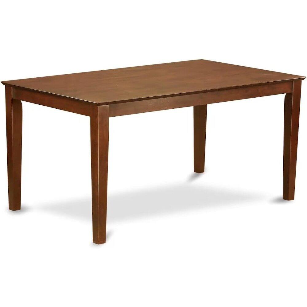 Back. FurniFact - Solid Wood Dining Table with Chairs and Bench, Kitchen Set for 6 People - Mahogany.