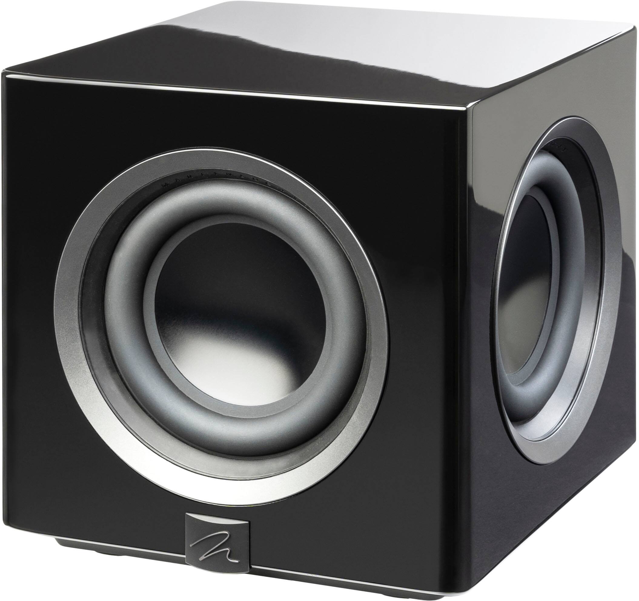 Back. MartinLogan - Abyss 8, 8” Hybrid, Powered Subwoofer, with Magnitude MT-1kW Amplifier, Sub Control App, and Wireless Built-In - Gloss Black.