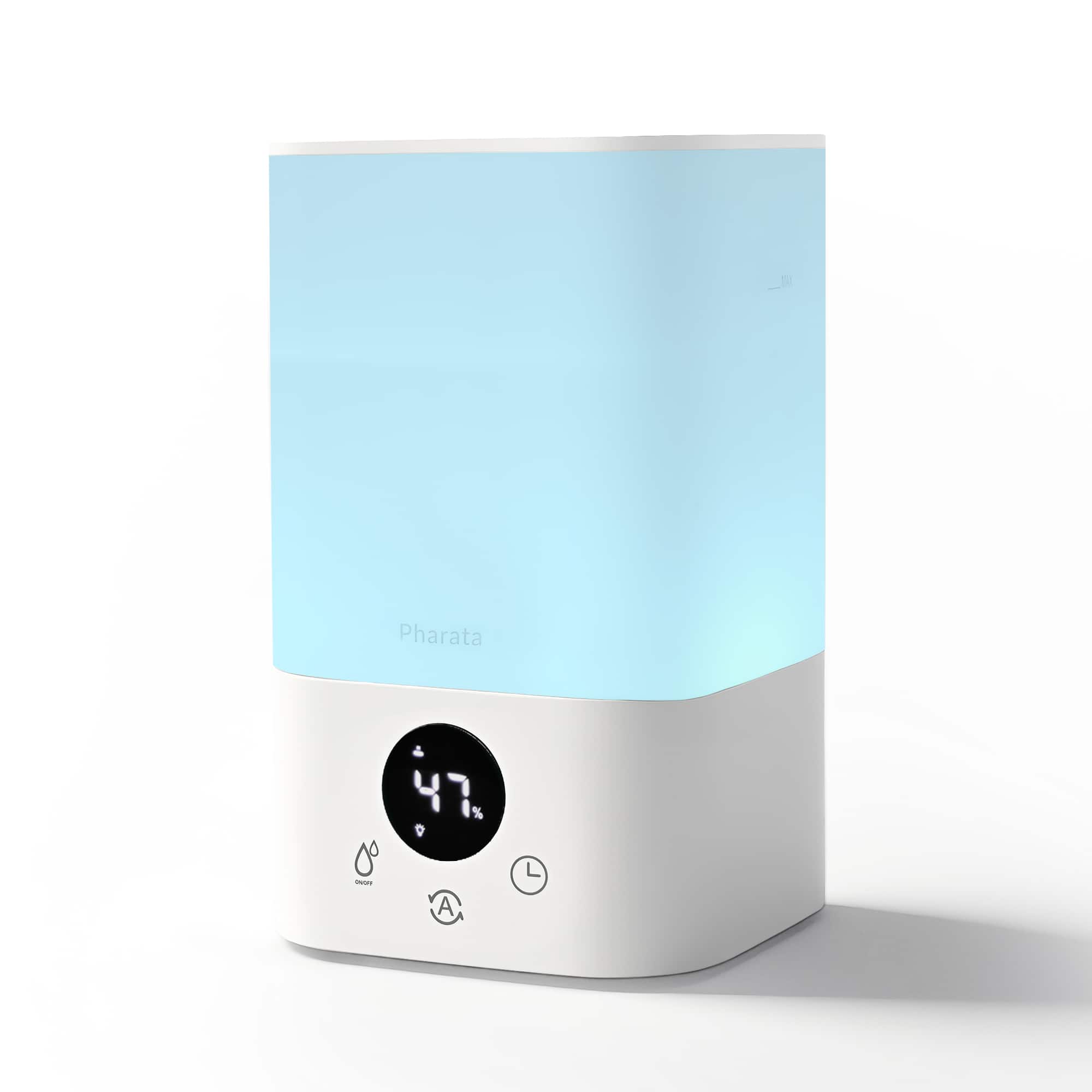 Domanki - Desktop Humidifier for Bedroom, 3.5L Quiet Ultrasonic Humid Evaporative, Top Fill Humidifier for Home - White