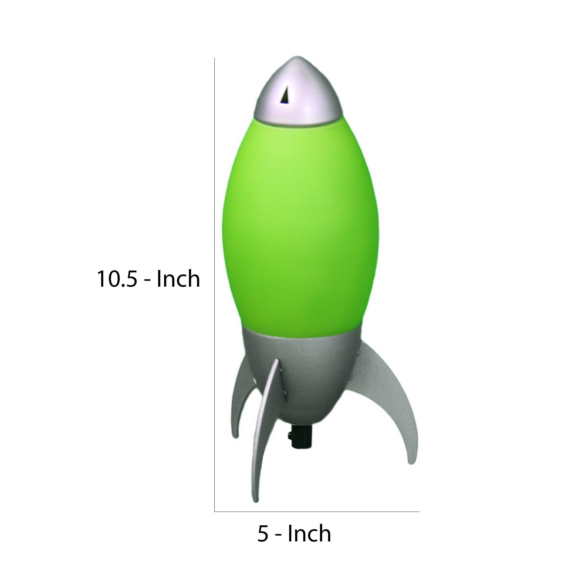 Manhattan Lane Kid Table Lamp with Rocket Design Silhouette Green ...