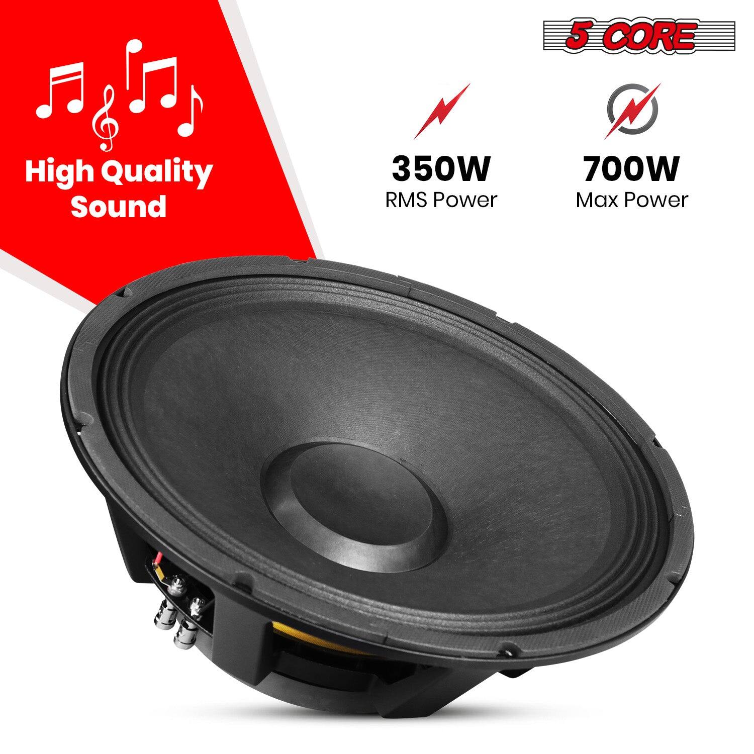 High Quality Sound, 350W RMS Power, 700W Max Power