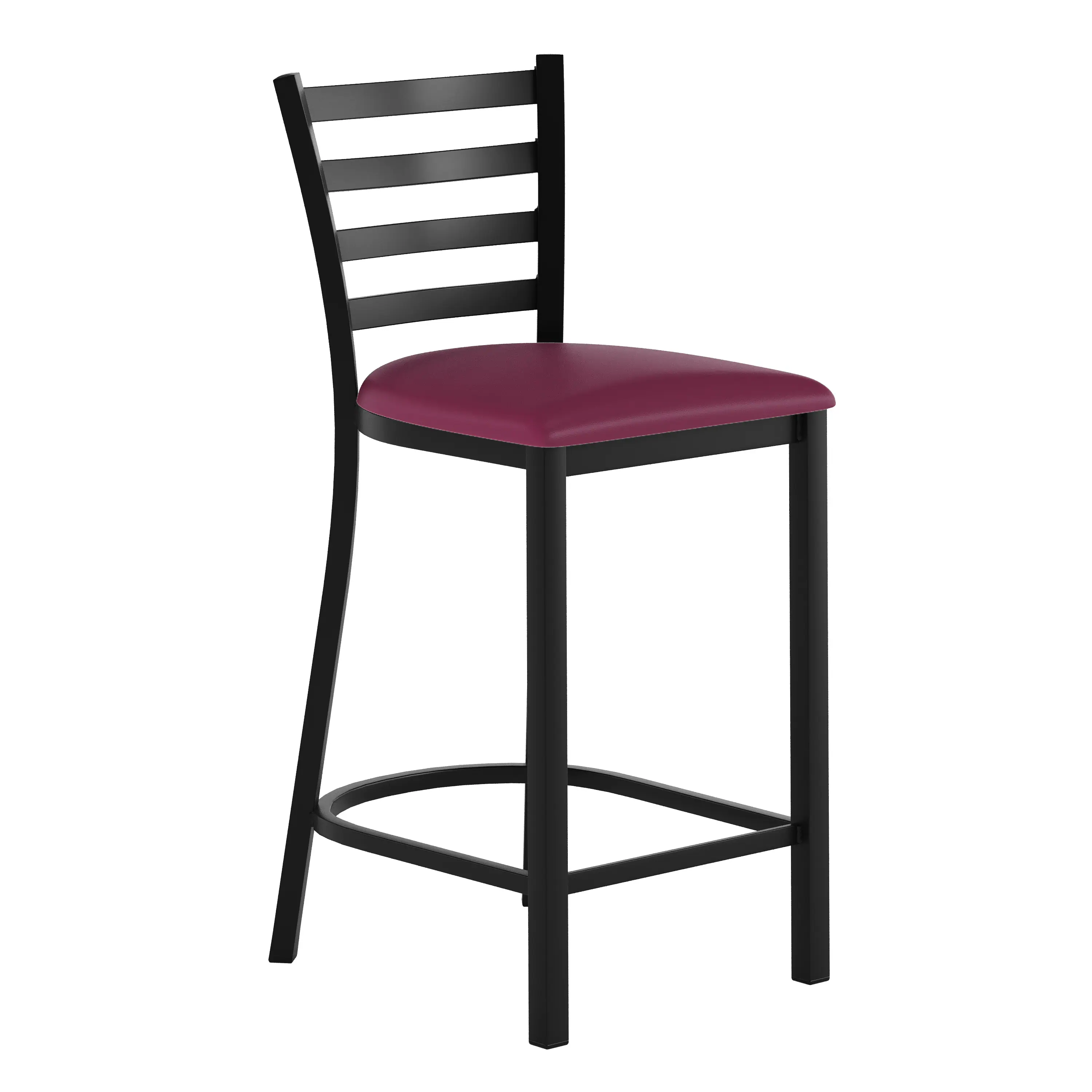 Burgundy Vinyl Seat/Black Metal Frame