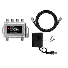 PWR IN (12VDC)
OUT
OUT
OUT
RF OUT
CLEARSTREAM
JUICE4
4-OUTPUT HOTV DISTRIBUTION AMPLIFIER
Forward Path: 54-5220 MHz
Return Path: 5-52 MHz
PWR IN (12VDC)
RF IN
TECH IOECT
EGAzN