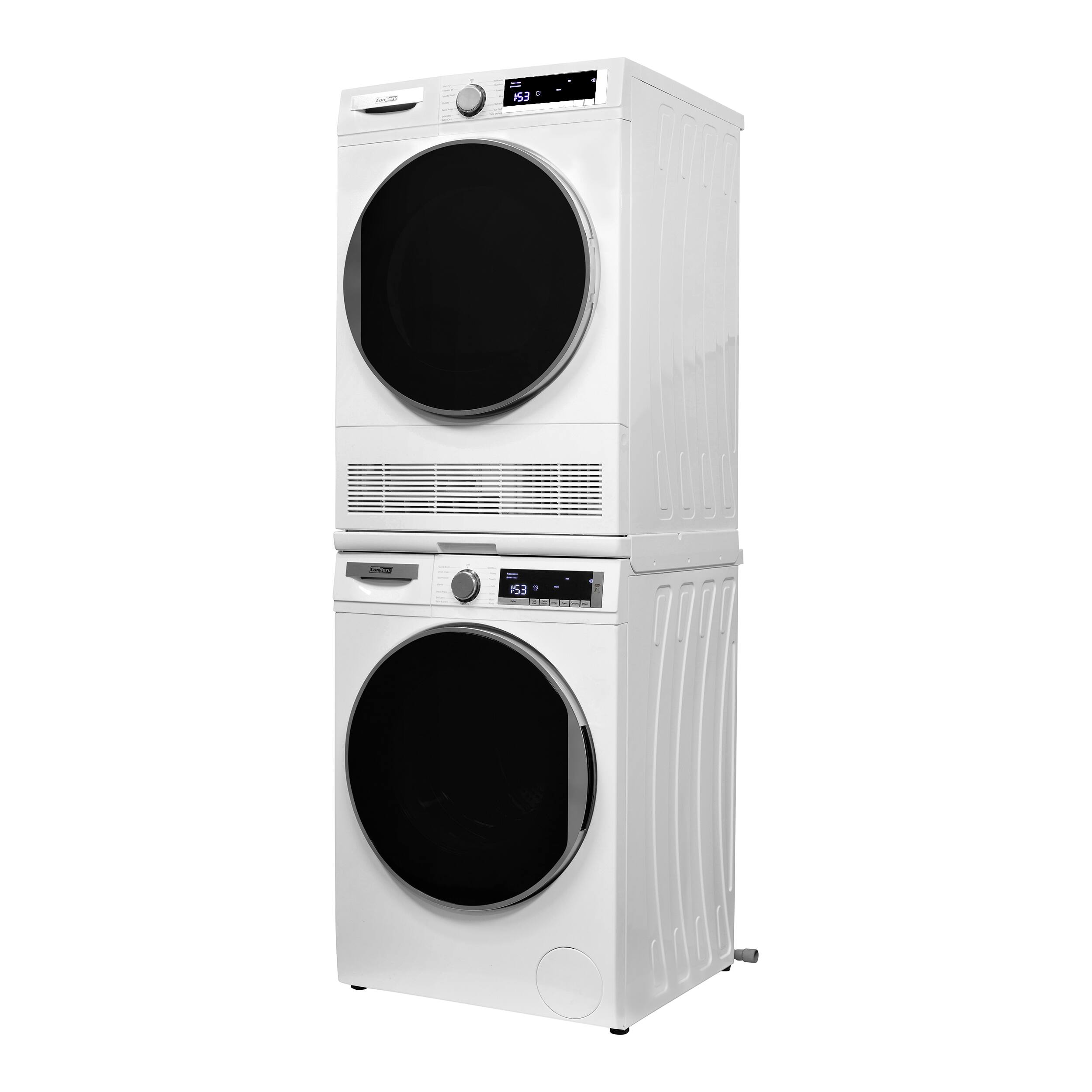 Back. Conserv - Conserv LUXE Energy Star 2.2 cu. ft. Compact Washer 110 V + 4.0 cu. ft. Ventless Electric Dryer Sensor + Pull Shelf 220V - White.