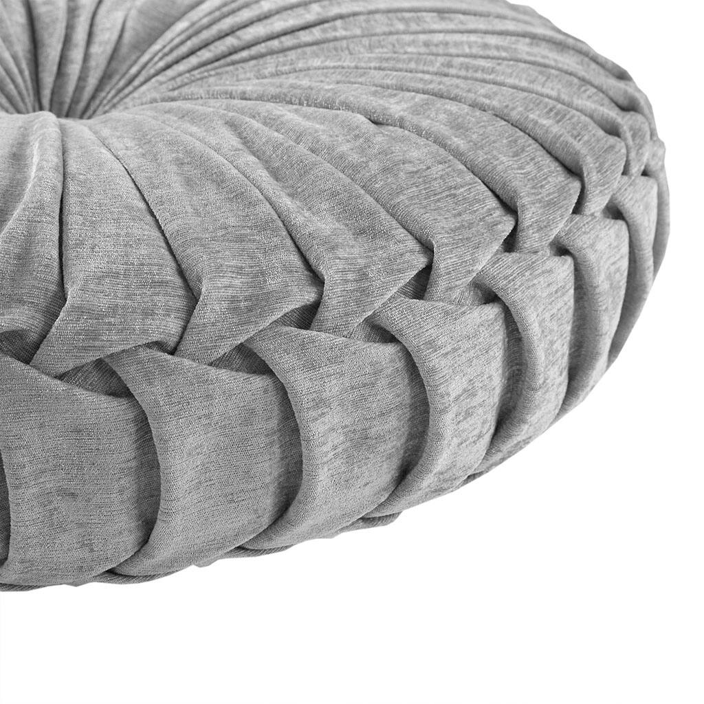 Alt View 1. Gracie Mills - Gracie Mills Yvonne Plush Round Chenille Floor Pillow Cushion - Grey.