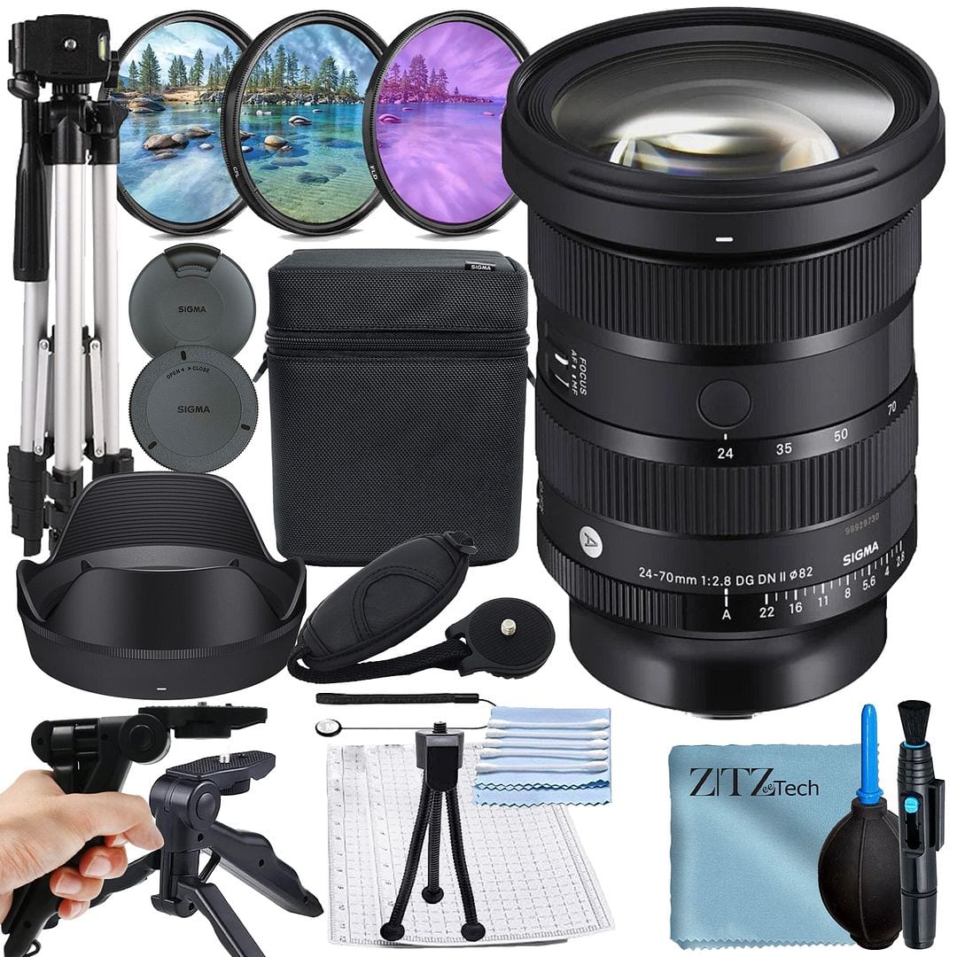 Bundle - Sigma - 24-70mm F2.8 DG DN II Art Lens for Sony E-Mount + 3 Pieces Filter Kit + Tripod + ZeeTech - Black price history on PriceWatchPro