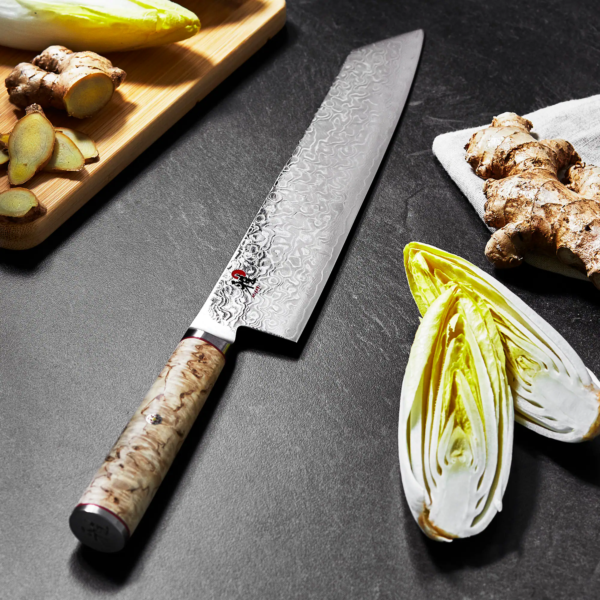 Alt View 2. Miyabi - Miyabi Birchwood SG2 9.5-inch Kiritsuke Knife - Stainless Steel.