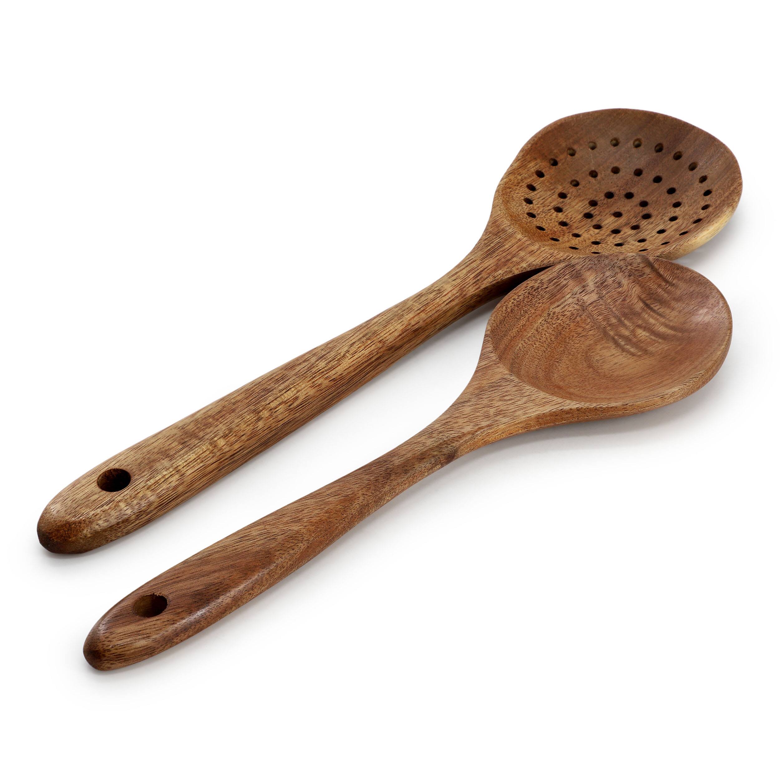 Alt View 1. MegaChef - MegaChef 6 Piece Acacia Wood Kitchen Utensil Set in Dark Brown - Brown.