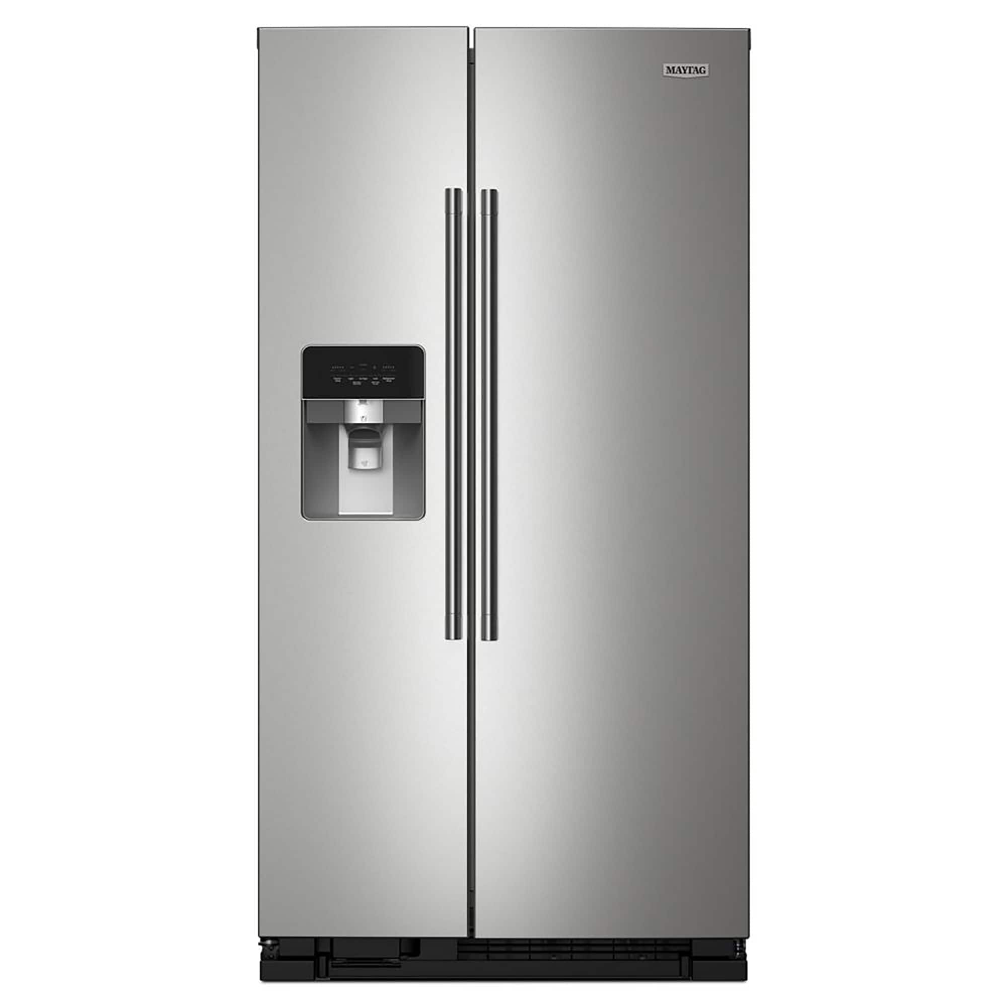 Maytag - 25 Cu. Ft. Side-by-Side Refrigerator with Gallon Door Bins - Stainless Steel - Front_Zoom