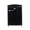 Front. Conserv - Conserv 3.2 cu. ft. Retro Mini Refrigerator Convertible Freezer Frost Free 110V - Black.