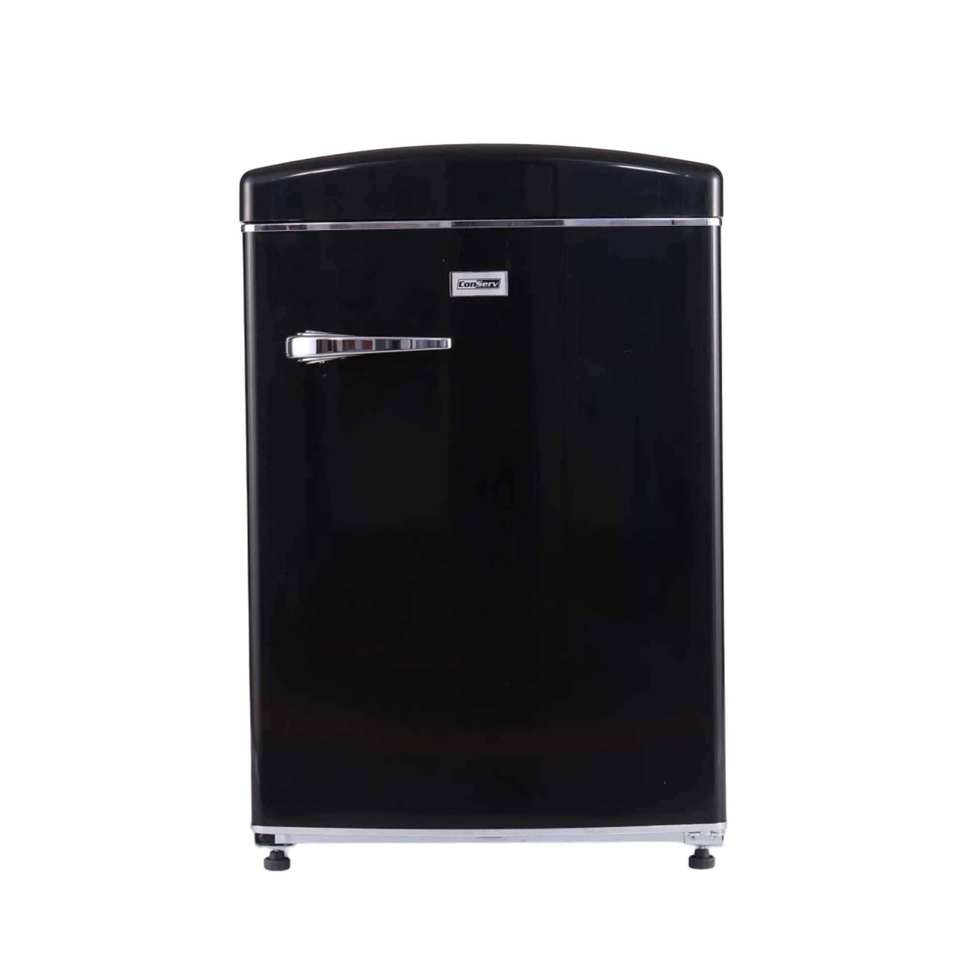 Front. Conserv - Conserv 3.2 cu. ft. Retro Mini Refrigerator Convertible Freezer Frost Free 110V - Black.